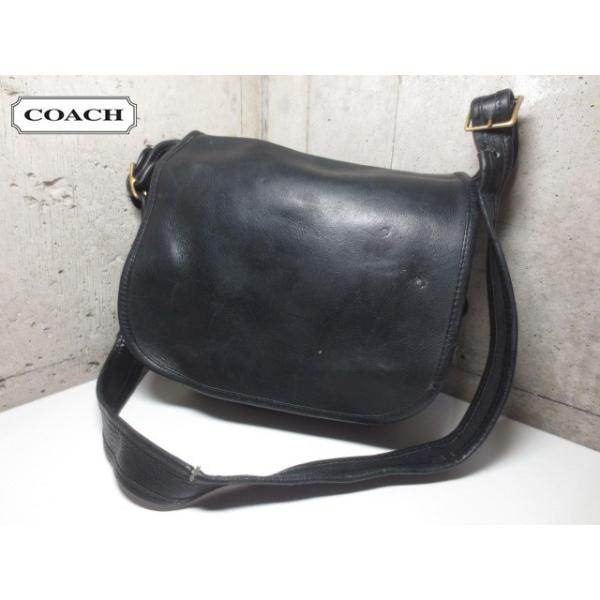 中古】COACH/コーチ 本革 レザー ワンショルダーバッグ 黒 No.055-9432