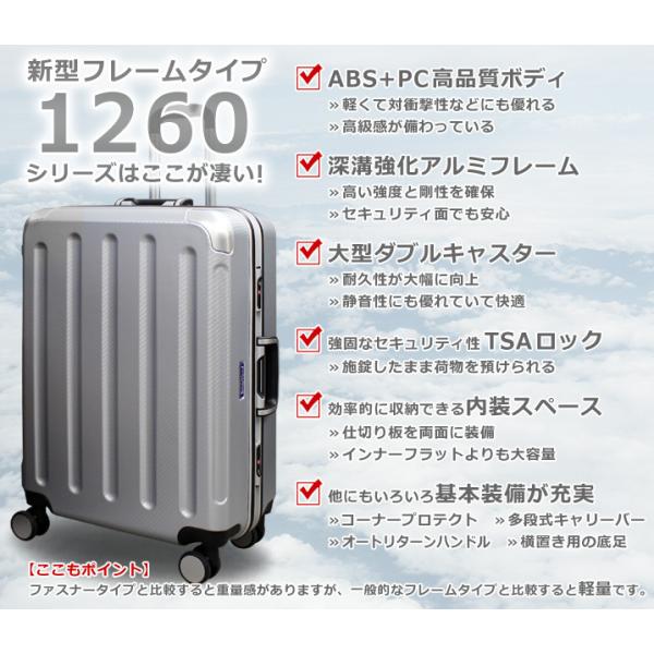 スーツケース 大型 Lサイズ アルミフレーム ハード キャリーバッグ
