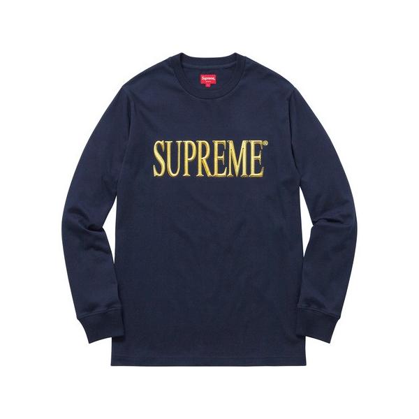 Supreme gold 2025 logo long sleeve