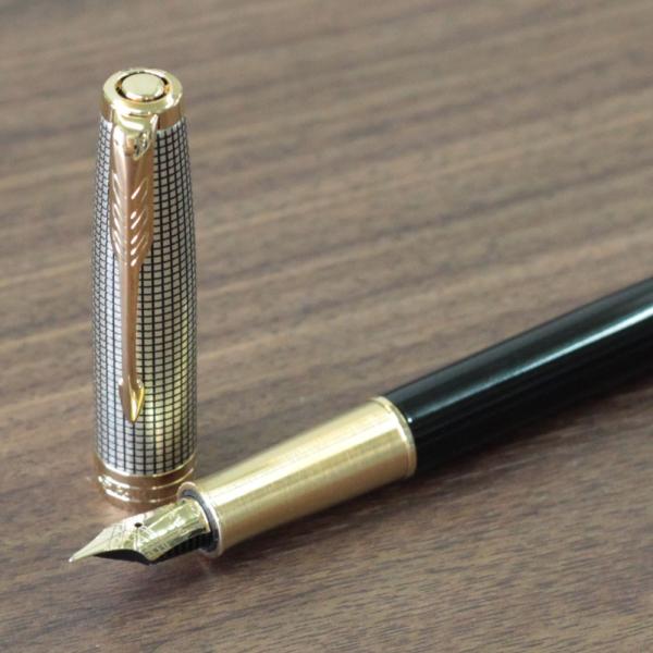 PARKER  SONNET 万年筆 18K プルミエ シルバーカスケード PARKER SONNET 万年筆 18K プルミエ シルバーカスケード（万年筆