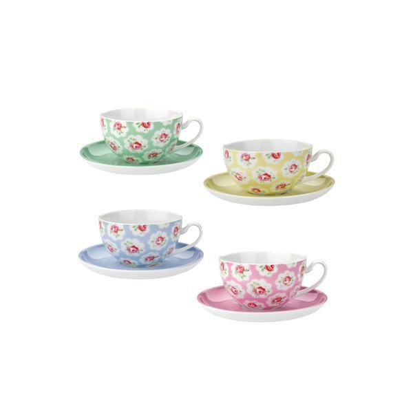 再入荷 キャスキッドソンCath Kidston ティーカップ＆ソーサー4客組