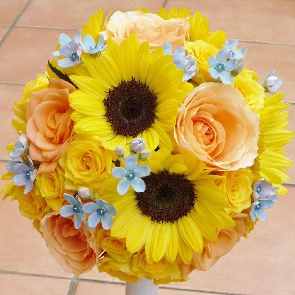 生花】ウェディングブーケ ラウンドブーケ ひまわり /【Buyee