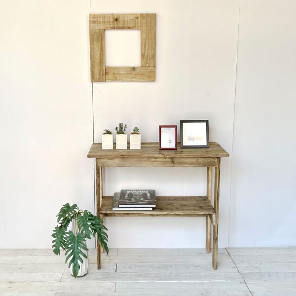 コンソールテーブル 玄関 スリム キッチン収納 天然木 無垢