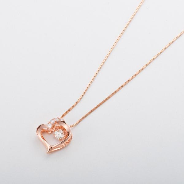 ダイヤモンド ネックレス K18 ピンクゴールド 0.1ct 正規品