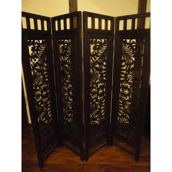 バリ家具パーテンション 家具 アジアン家具 バリ家具 パーテーション4枚タイプ パーティション