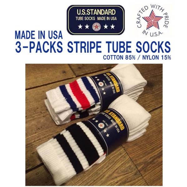 SKATER SOCKSスケーターソックス MADE IN USA チューブソックス3足組