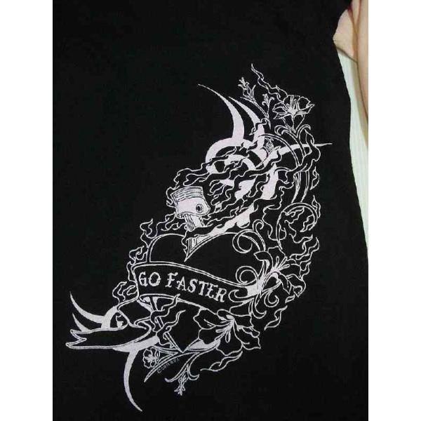 即納 バイカーズ Tシャツ レディース ファイヤーハート柄 レイヤード 長袖tee/wot180 即納 バイカーズ Tシャツ レディース ファイヤーハート柄