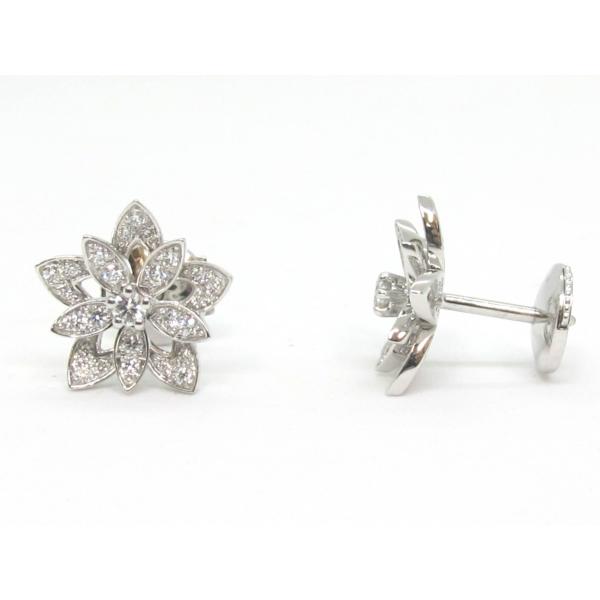 ヴァンクリーフ Van Cleef & Arpels VCA ロータスピアスミニ 750WG 