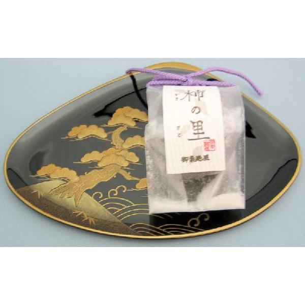 輪島塗　銘々皿　松蒔絵 輪島塗 銘々皿] ◇現品限◇ 蛤形老松蒔絵ふち金 銘々皿5枚組セット