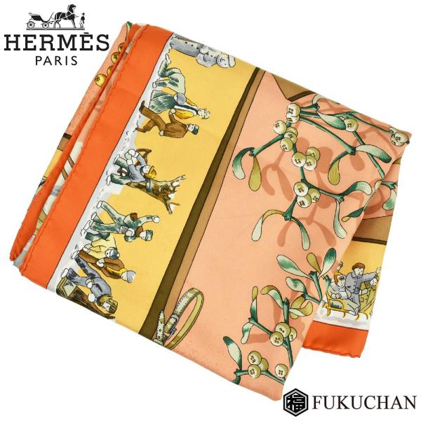 HERMES/エルメス カレ90/大判スカーフ Neige d'Antan（去年の雪） オレンジ×イエロー×グリーン×ブラウン シルク100％中古  /【Buyee】 Buyee - Japanese Proxy Service | Buy from Japan! bot-online