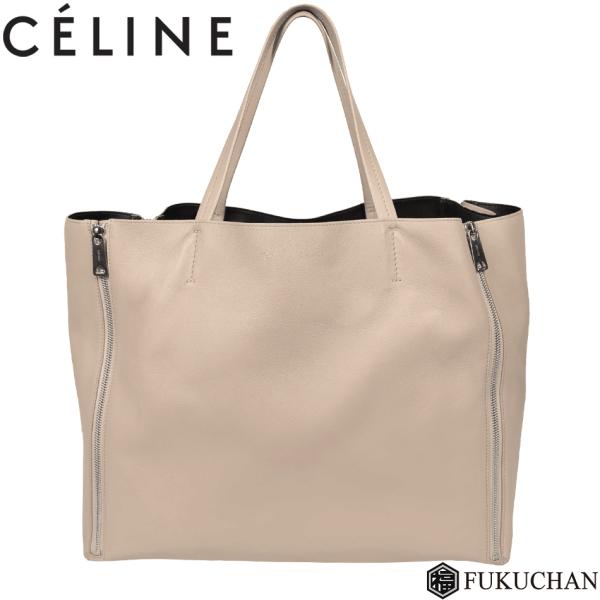 CELINE/セリーヌ ホリゾンタル カバ ガゼット ベージュ トートバッグ サイドファスナー付き 中古≪送料無料≫ /【Buyee】