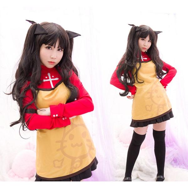 Fate/stay night 遠坂凛 コスプレ衣装 ウィッグセット コスプレウィッグ Fate/stay night 遠坂凛