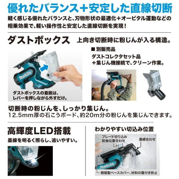 Makita マキタ 充電式ボードカッター SD140DZ (14.4V) 石膏ボード