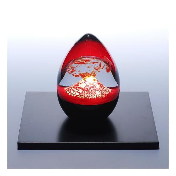 富士山 ガラス 赤富士オブジェ 大 Red Mt.Fuji Art object L /【Buyee