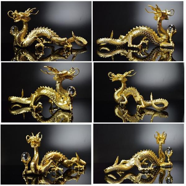 金色龍 純金 K24 GOLD】 K24 純金 お守り 龍 サイコロ S 1181000019