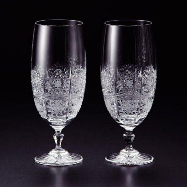 ボヘミアガラス ペアワイン ボヘミアガラス 金彩 レッド 葡萄文