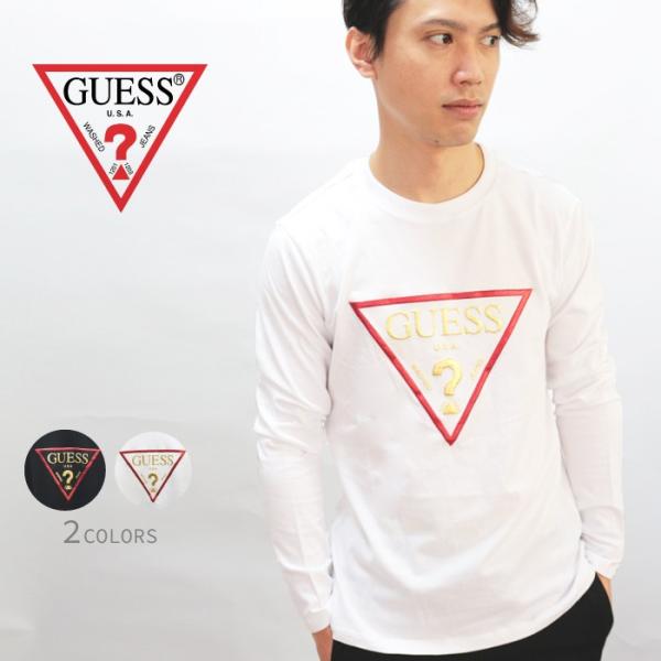 GUESS ゲス ロゴ ロンT tee MI2K8406LS Tshirt ゴールドロゴ