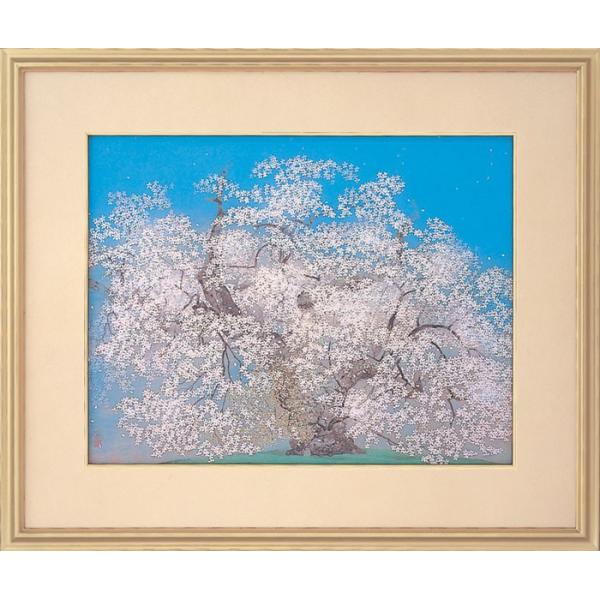 中島千波 『千歳櫻』 岩絵具方式 複製日本画 絵画 桜 春 名画 巨匠