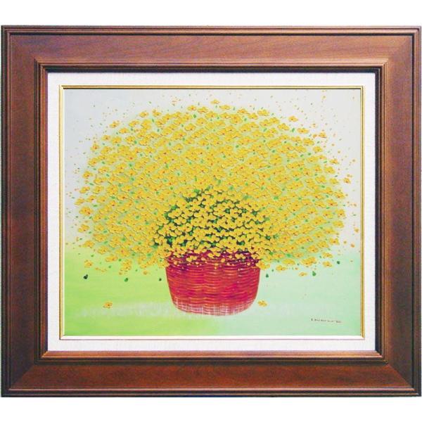 黄色い花 花盛り油彩画 黄色の油彩画 黄色い花 花盛り油彩画 3月号