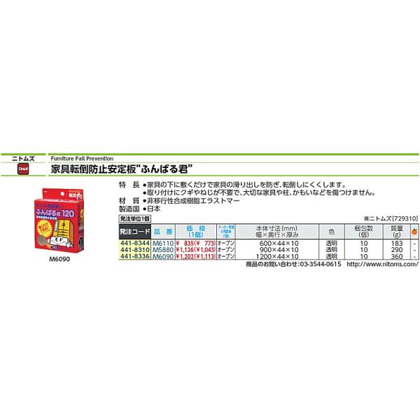 ニトムズ 家具 安い 転倒 防止 安定 板 ふんばる 君 120 m6090