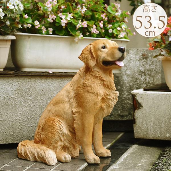 【高額売筋】 本物そっくり 置物 犬 ゴールデンレトリバー 大型 ちょーだい 置物