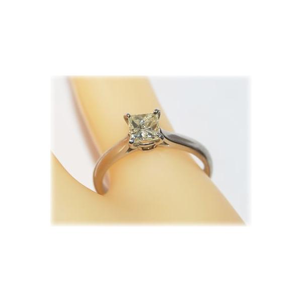 プリンセスカット ライトイエロー ダイヤモンド-0.703ct