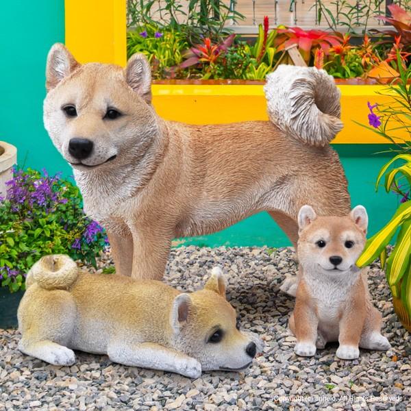 犬 置物 柴犬 セット ガーデン おしゃれ 玄関 動物 オブジェ