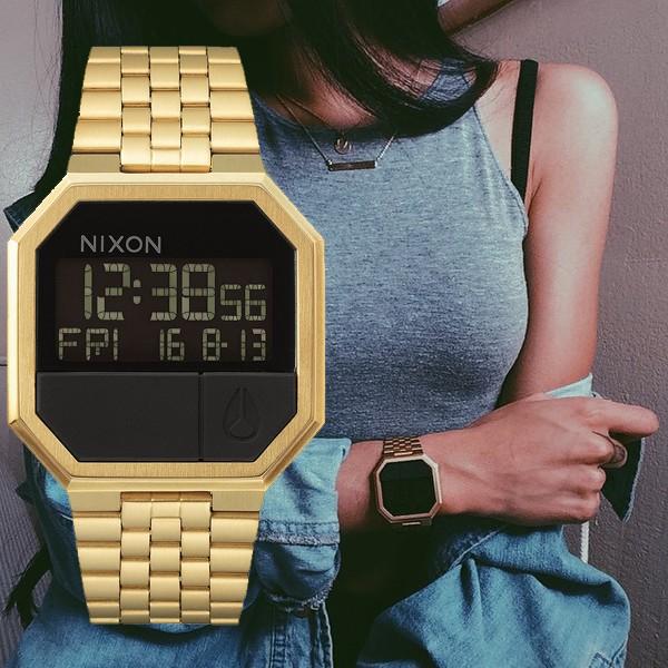 NIXON/ニクソン A158502 THE RE-RUN ゴールド GOLD デジタル メンズ