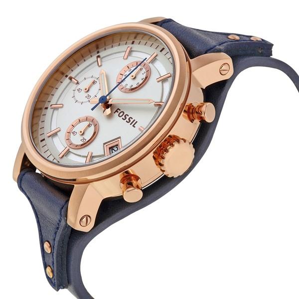 【美品】FOSSIL ORIGINAL BOYFRIEND ES3838 腕時計 Fossil Original ES3838 Women's Boyfriend Blue Leather Watch