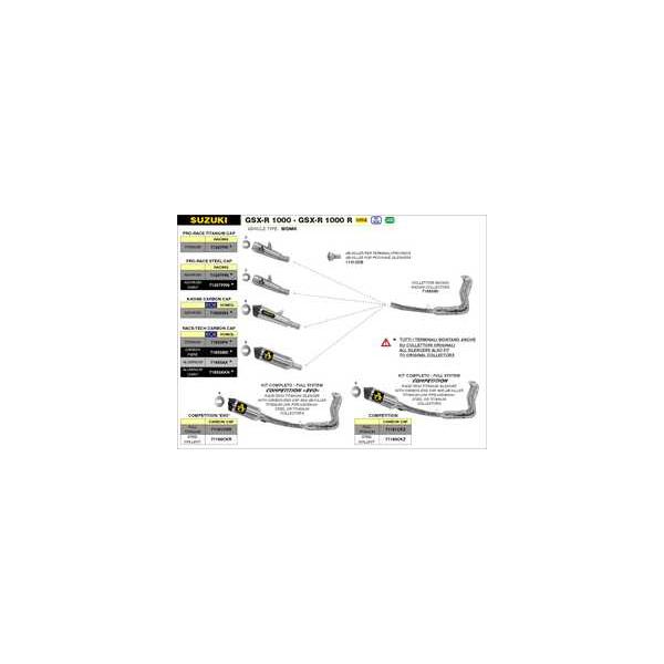 Arrow GSX-R1000 2017-2022 フルエキ プロ レーシング チタン 71207PR+