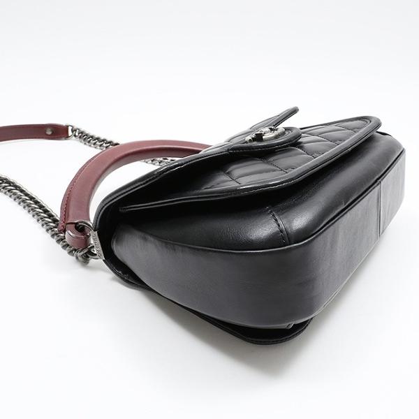 CHANEL シャネル マトラッセ 2WAYチェーンショルダー ブラックボルドー