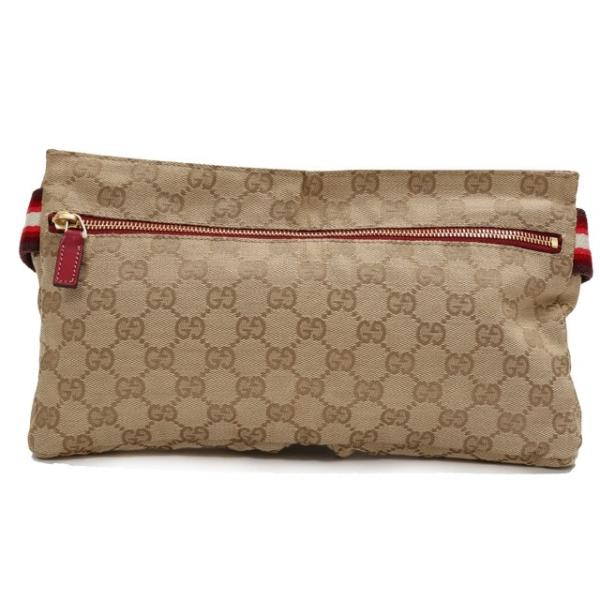 中古A/美品】 GUCCI グッチ GGキャンバス ウエストポーチ ベージュ