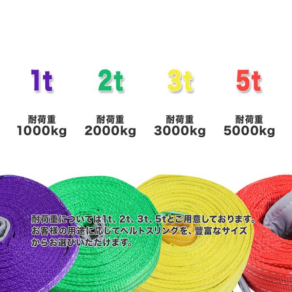 運搬用スリング 2t ベルトスリング 3m 耐荷重 2000kg 10本 繊維ベルト