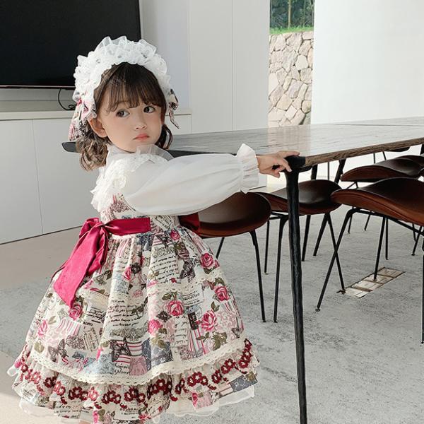 ワンピース 子供 ロリータ キッズ 長袖 メイド ロリータ服 女の子 洋服