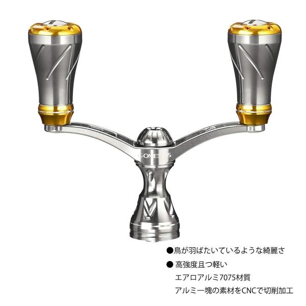 希少 ゴメクサス ダブルハンドル 72mmスピニングリールパーツ シルバー 希少 ゴメクサス ダブルハンドル 72mmスピニングリールパーツ シルバー