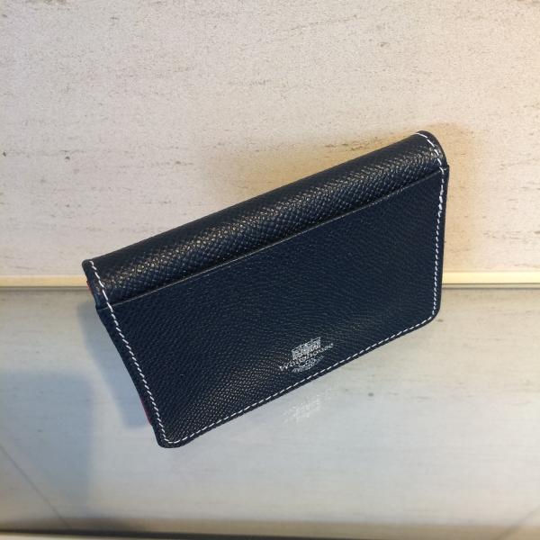 Whitehouse Cox 名刺入れ 青 レザー 美品 ホワイトハウスコックス