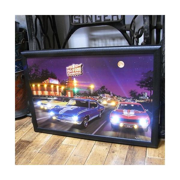LED ピクチャーフレーム アメ車 オールドアメリカン ネオンサイン