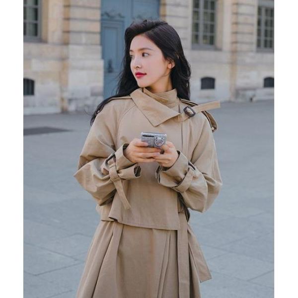 トレンチコート レディース フレアトレンチコート オーバー