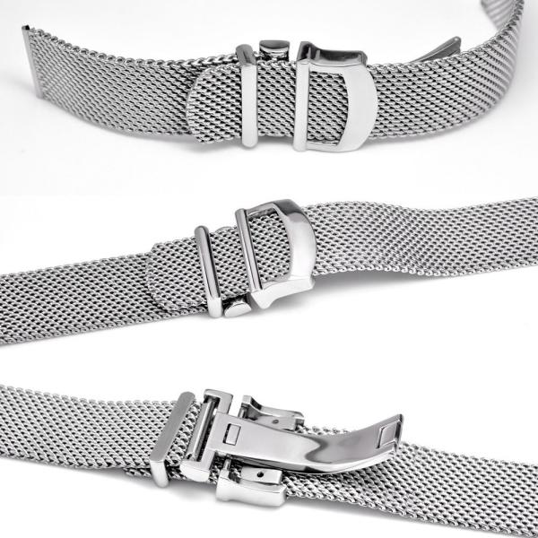 For IWC 高級メッシュメタル腕時計バンド 汎用 交換バンド 幅20mm/22mm