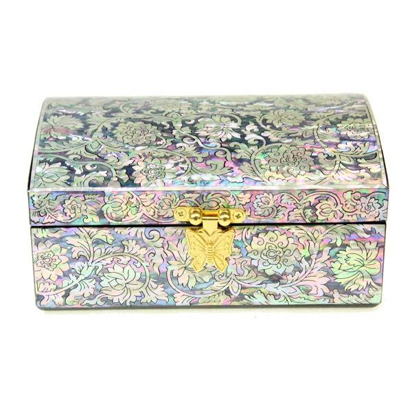 美品 螺鈿細工 ジュエリーボックス ペンケース 伝統工芸 ピンク系