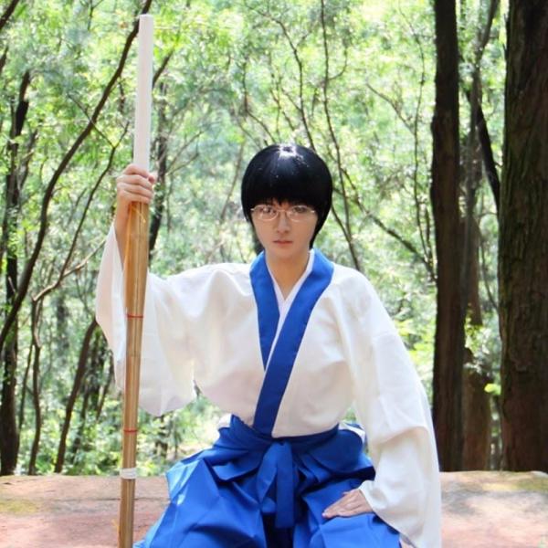 Amazon.co.jp: 志村新八 コスプレ衣装 銀魂 しむらしんばち 和服