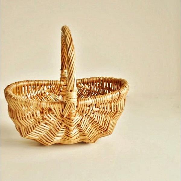 美品‼︎ 籐籠　オーバル型バスケット　ピクニック　インテリア小物入れ　レトロ クレエ アラログ フタ付き オーバルバスケットS / かご バッグ