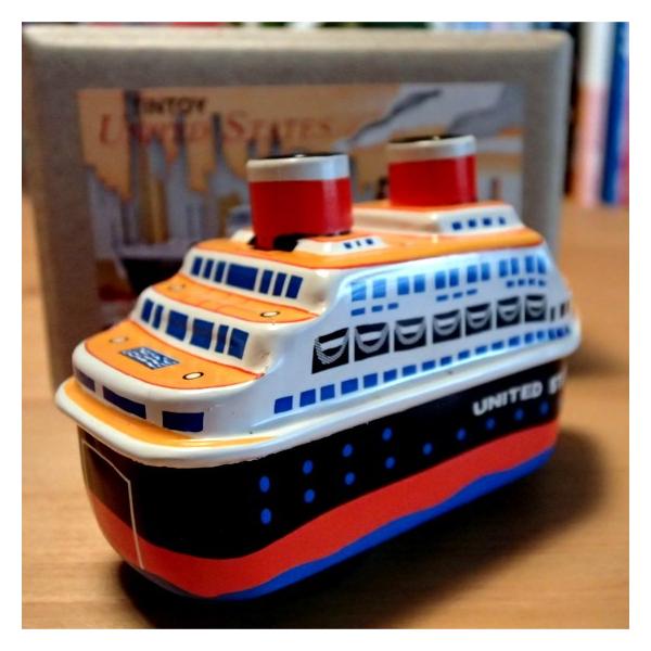 SPACE WHALE SHIPゼンマイ式/ビンテージ/ブリキ/動作確認済 ブリキおもちゃ ゼンマイ式 豪華客船 /【Buyee】