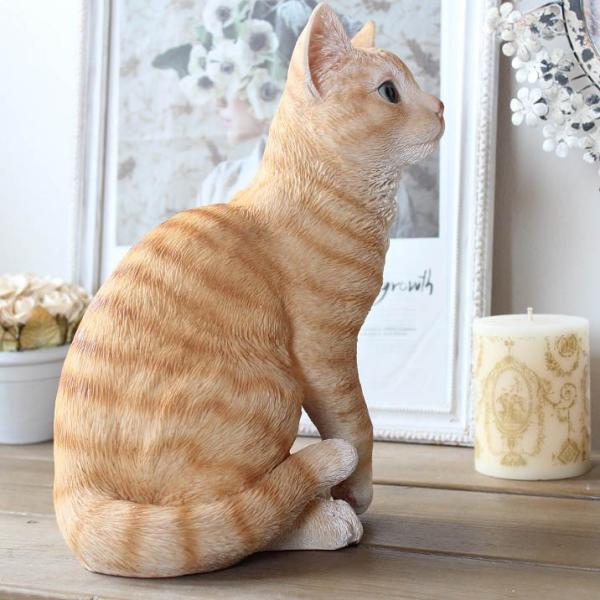香箱ねこ　茶トラ　レジン製　ガーデンオーナメント 楽天市場】野川農園 レジン製 香箱ねこ 茶トラ 猫サイズ(約