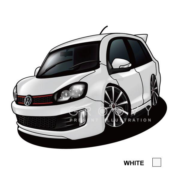 車好き プレゼント フォルクス ワーゲン ゴルフ GOLF GTI 車 イラスト