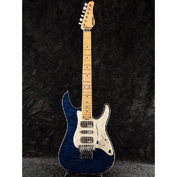 Schecter EX-V-24 CTM FRT 4A Grade -BKAQ- ブルー《エレキギター