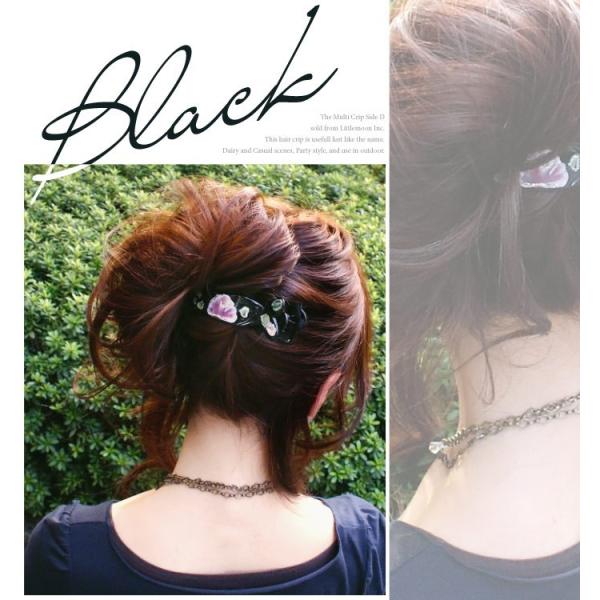 ヘアクリップ サイドバンスクリップ クリア 花 フラワー ヘア