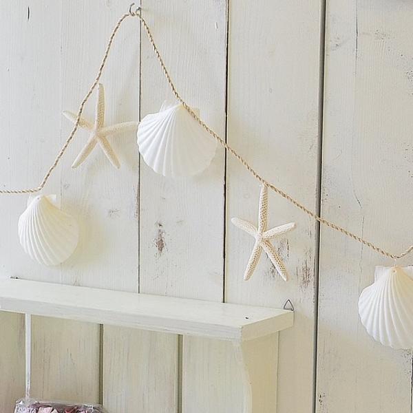 Beach Christmas Decor Seashell Garland, Nautical Coastal Christmas