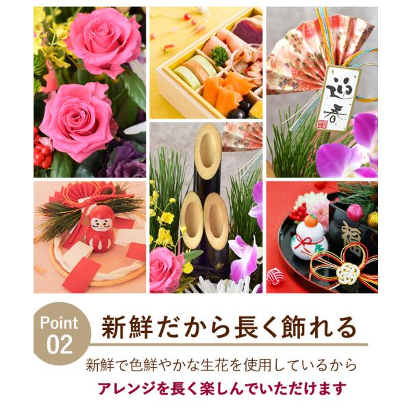 正月飾り 門松 2025 正月 生花 アレンジメント 花結び 桃 送料