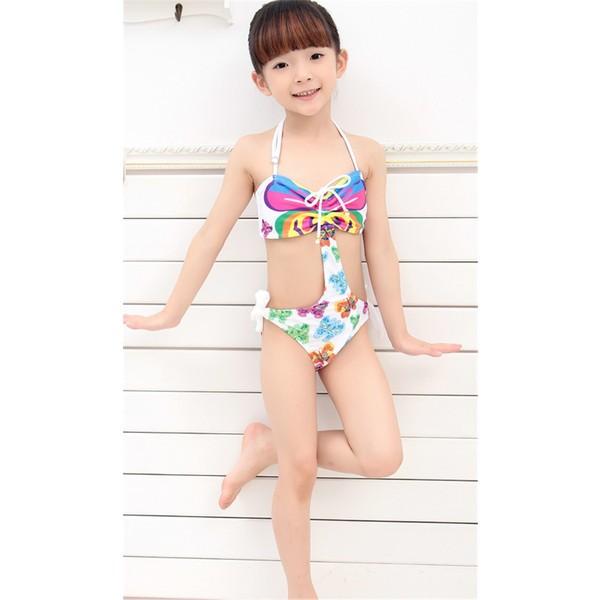キッズ水着 女の子 ビキニ プリント かわいい ファッション スイミング 